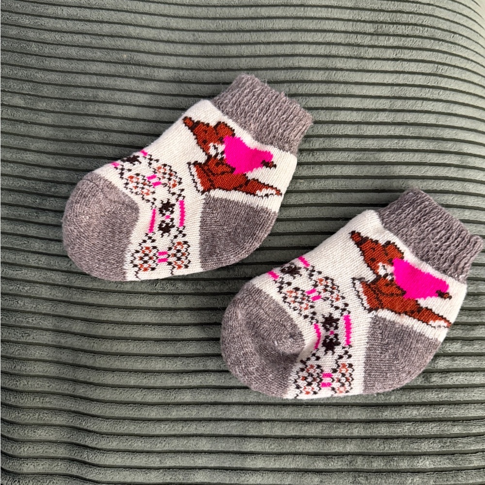 Cozy Gray and Pink Kids Socks
